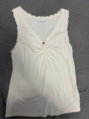 White ruched bust tank top